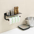 Hand Towel Holder for Bathroom -Paper Towel Holder Wall Mount - for Bathroom Black Paper Towel Holder with Shelf