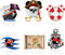 12 Pcs Cruise Door Magnet Stickers, Pirate Captain Mouse Sea Navigation Decorations for Cruise Ship Holiday Decor