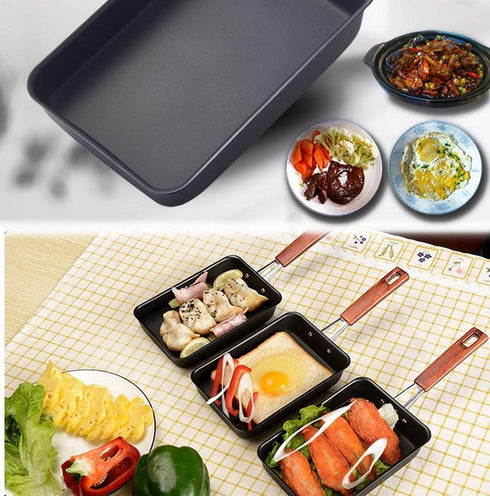JapanBargain 1811 Tamago Egg Pan, Iron Omelet Pan, Rectangle Frying Pan, Induction Cookware, Made in Japan
