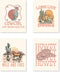 PUHEI Retro Western Howdy Cowgirl Wall Art Prints Set of 4,Nursery Decor Girl,