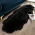 Ashler Faux Fur Rug, Black Area Rugs, Fluffy Sheepskin Fur Rug, 2 x 6 Ft, Machine Washable Shag Rug