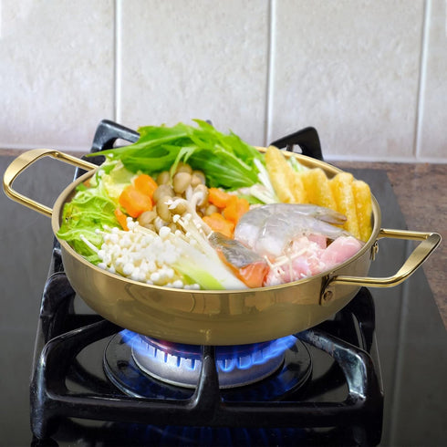 Okllen Set of 3 Korean Ramen Noodle Pots, Stainless Steel Cooking Pots for Soup, Noodle, Dishwasher Safe