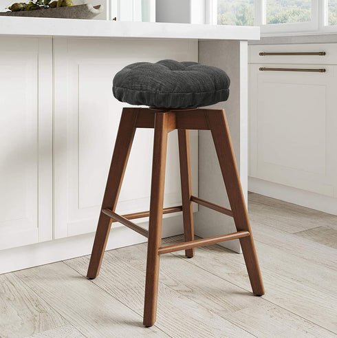 OnlyGray-Black,12" (30cm) baibu Stool Covers Round, Super Soft Round Bar Stool Cushion Covers Seat Cushion - One