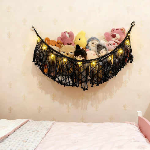 LXUNYI Hammock Hammock Stuffed Animal or Net With LED Lights Extra Large Wall Hanging Stuffed Animal Storage Nets