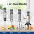 COMFEE' Immersion Hand Blender – Brushed Stainless Steel, 500 Watts, with Beaker, Chopper, Whisk for Smoothies and