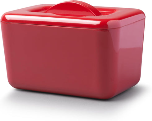 Zeal 500 Insulated Butter Dish, Large grams Capacity Double Walled Butter Tub/Container with Lid, Melamine - Red