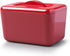 Zeal 500 Insulated Butter Dish, Large grams Capacity Double Walled Butter Tub/Container with Lid, Melamine - Red