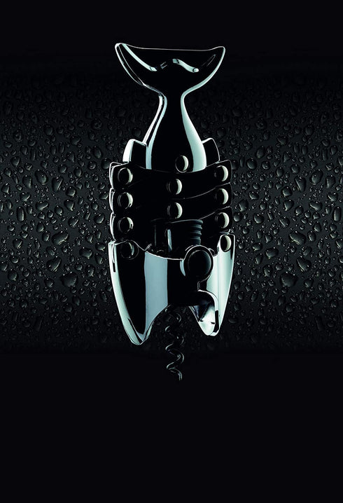 Lazy Fish Corkscrew and Bottle Opener, Stainless Steel Wine Opener, 16.5 x 7.5 x 4.5cm, Silver