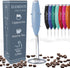 Elementi Milk Frother Wand & Matcha Mixer - Mini Electric Whisk for Coffee, Handheld Frother, Light Blue