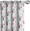 Lunarable Panda Window Curtains, Cartoon Style Bear Drawings with Pinkish Foliage Leaves, 2-Panel Set - 28" x 63", Pink