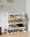Varhomax White Shoe Rack, 4-Tier Bamboo Shoe Rack Organizer for Closet and