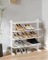 Varhomax White Shoe Rack, 4-Tier Bamboo Shoe Rack Organizer for Closet and