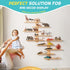 Panalo 16 inches 2 Wooden Floating Shelves for Wall, Small Wood Display Shelves Rack for Collectibles-Figures, Mini