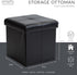 Simplify Faux Leather Folding Storage Ottoman | Single | Collapsible | Tufted Padded Seating | Foot Rest | Bench | Toy