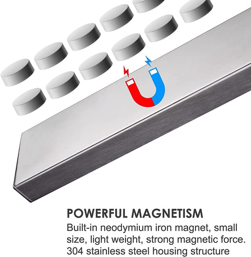 10 Inch Magnetic Knife Strip, Upgraded Stainless Steel Holder for Wall with 3M Type, Kitchen Utensil Rack