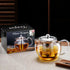 PARACITY Glass Teapot, 22 OZ/650ml with Removable Stainless Steel Infuser, Borosilicate Clear Tea Kettle for Camping