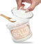 Glass Salt Cellar with Lid Salt Container with Spoon for Countertop Embossed