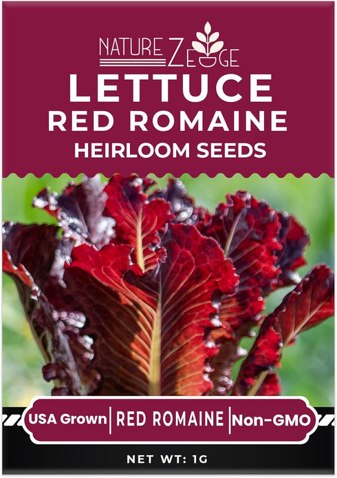4 NatureZ Edge Lettuce Seeds for Planting, Popular Varieties Non-GMO Heirloom Seeds, Red Romaine, Bibb Butter, Black