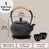 1200 mL, 2 Set Juvale Cast Iron Teapot - Black, Cups - Japanese Tea with Stainless Steel Infuser & Stovetop Kettle