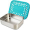 LunchBots Medium Uno Stainless Steel Sandwich Container for Wraps, Salads, Eco-Friendly, Aqua Dots