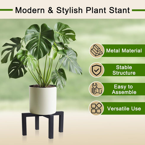 Phyluckny 5-15 Inches 5-15 inch Plant Stand Indoor Outdoor, Heavy Duty Metal Plant Pot Holder, Mid Century Modern