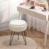 Velvet Vanity Stool with Storage, Round Ottoman Vanity Chairs with Anti-Slip Feet, Dressing Table Seat Foot Stool