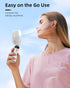 Koonie Portable Handheld Fan, Battery Operated Fan with Base, 8 Hours, Digital Display, 5 Speeds, 90° Ajustable, Rechargeable Mini Fan for Outdoor Indoor White by Koonie