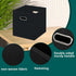 Black Foldable Storage Cubes Bins, Fabric Storage Box Organizer with Dual Handles for Home, Set of 3 (Black)