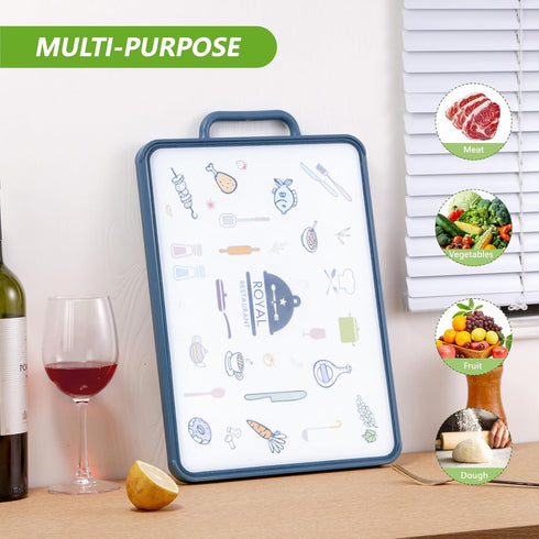 Yarrggu 15.7 10.6 Inches Titanium Cutting Board for Kitchen, Titanium & PP Double Sided Cutting Board with Deep Juice