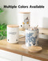 40 Oz Ceramic Garlic Keeper with Lid, Large Garlic Holder, Garlic Storage Container, Blue and White