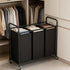 3-Bag 35.6 Gal(135 LINZINAR Laundry Basket, Black Laundry Hamper, L) Laundry Sorter Cart Laundry Room Organization