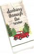 Greenbrier Set of 2 Christmas Microfiber Kitchen Towels, Dashing Through The Snow, 15x25 in Red Truck
