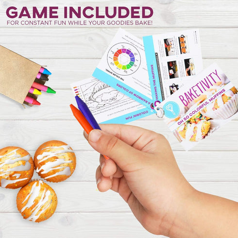 Baketivity Kids DIY Baking Activity Kit - Bake Confetti Muffins with Pre-Measured Ingredients – Gift for Ages 6-12