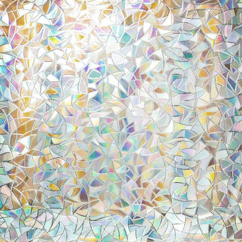 Privacy Film, Rainbow Clings, 3D Decorative Window Vinyl, Removable UV Blocking Sticker (17.5" x 78.7")
