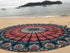 raajsee Round Beach Tapestry, 70 Inch Blue Orange Mandala Throw, Boho Hippie Blanket, Yoga Mat, Picnic Rug