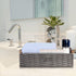 Round Grey Paper Rope Storage Basket, Wicker Baskets for Organizing with Handle, Decorative Storage Bins