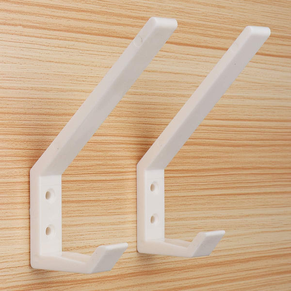 4PCS Plastic Helmet Holders, Wall Mounted Hanging Hooks for Hat, Glove, Bag, Shoe, Clothes Rack (White-4PC)