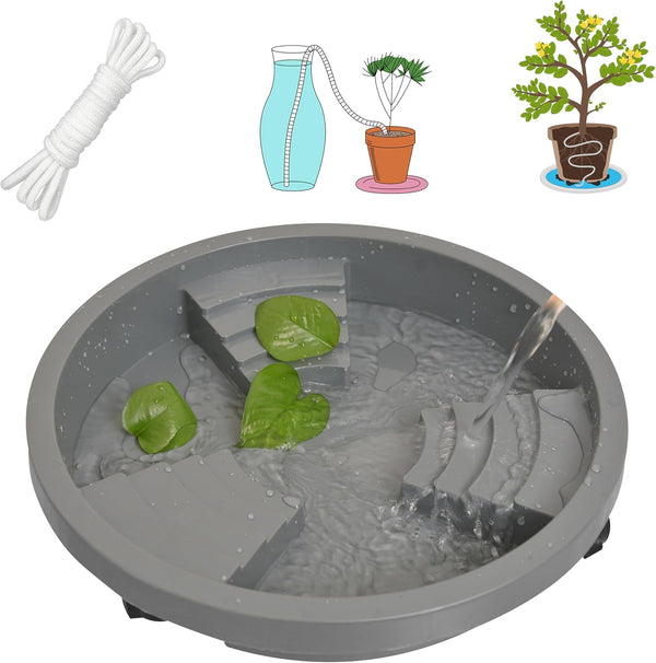 1 Pc 11 inch Plant Caddy with Lockable Wheels, Drainage & Self-watering