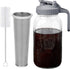 Cold Brew Coffee Maker, 2 Quart 64oz Stainless Steel Filter Pitcher Jar, Easy to Clean Cold Coffee Maker