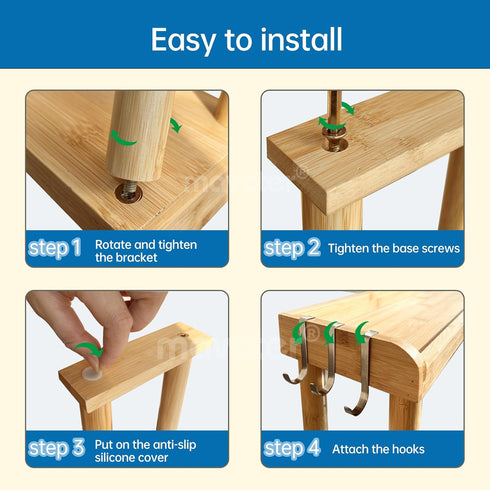 6 33.5 4.5 13.4 MAVOTER Over The Stove Top Shelf for Kitchen Bamboo Spice Rack Organizer for Back of Stove