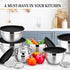 TeamFar Set of 6 Mixing Bowls, Stainless Steel Nesting Salad Bowls with 3 Grater Attachments for Cooking Prepping