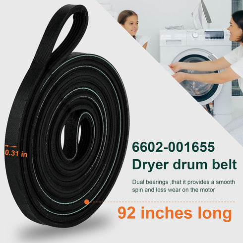 DC93-00634A Dryer Idler Pulley Assembly & 6602-001655 Drum Tensioner Belt, Fit for PS4133825 by Appliancemate