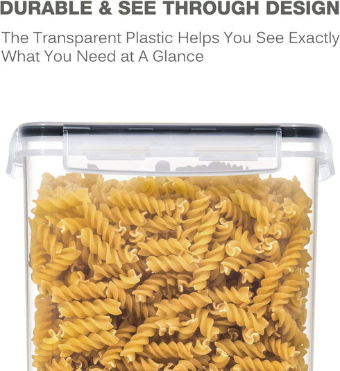 Medium Food Storage Containers with Lids, Airtight 2.5L / 84.5Oz, 3PCS BPA Free Plastic Canisters for Kitchen Pantry