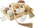 Jutom 20 Pieces Decorative Balls for Bowls, Assorted Decorative Balls Set, Bowl Decorative Filler and 58 Inches Wood Bead Garland with Tassels for Vase Bowl Filler Table Decoration (Wood Color)