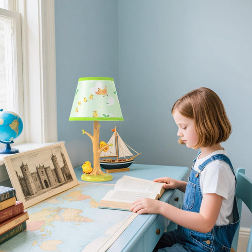 HERBESTBAY 16 Inch Bulb, Table Lamp for Kids, Cute Chicken Bedside Lamp with LED Animal Resin Desk Lamp for Boys Girls
