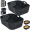 BYKITCHEN Air Fryer Silicone Liners for Ninja SL401 Double Stack, Reusable Rectangle Perforated Accessories