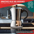 6 100% LuxHaus Moka Pot - Cup Stovetop Espresso Coffee Maker - Stainless Steel Italian and Cuban Mocha Coffee Maker