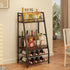 4-Tier LOTEYIKE Trapezoid Wine Rack Freestanding Floor, Stepped Mini Liquor Cabinet Corner Bar Stand Whiskey Liquor