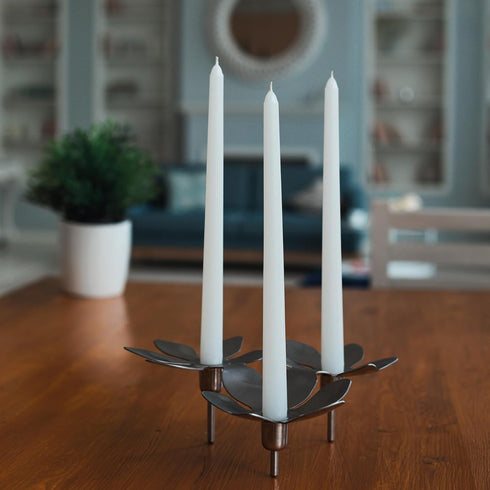 10 inch Taper Candle 4 Pack, Long Burning Dripless Unscented Tapered Candles for Home Interior - 8-Hour Burning White