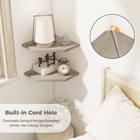 Realgulf 4-Pack Corner Shelves for Bathroom & Kitchen, Space-Saving Floating Corner Wall Shelf with Easy Installation